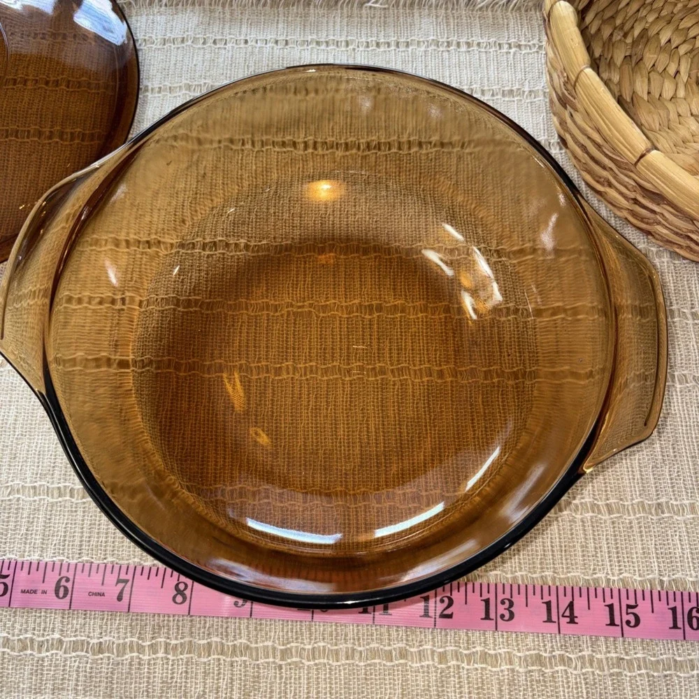 Anchor Hocking‎ Fire King #437 Amber Casserole Dish with Lid & Basket 1-1/2 QT